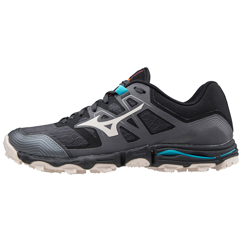 Womens Mizuno Wave Hayate 6 Trail Running Shoes Black/Grey/Blue Philippines (BTLWDH531)